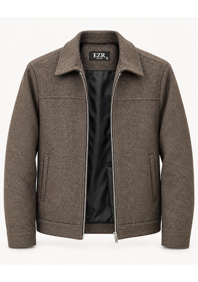 Classics Men Claassics Men Erkek Oversize Kısa Kaşe Kaban Ceket - 7794 Kahverengi