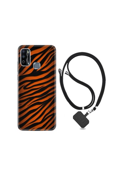 Infinix Hot 9 Play Kılıf Boyun Askılı Leopar Yeni 1676