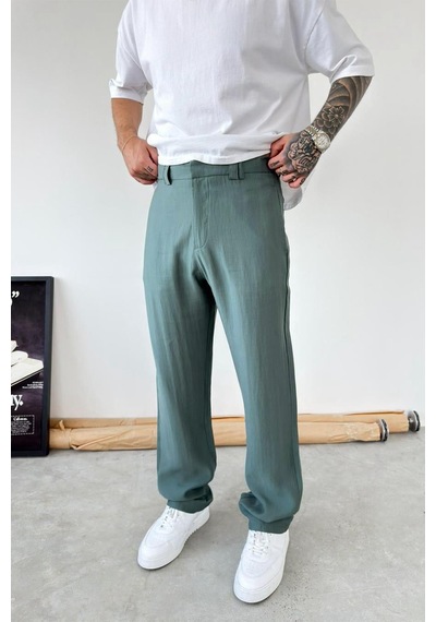 Haki Modal Kumaş Baggy Pantolon