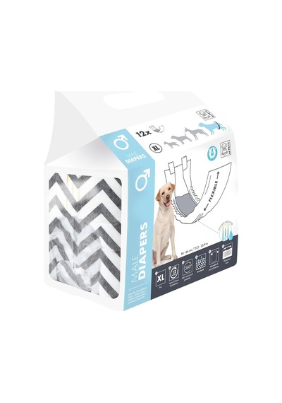 M-pets Dıapers Erkek Köpekler İçin Külot Xl 12li
