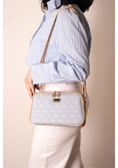 Silver Polo Sp899 Kadın Çapraz Çanta Monogram Mavi-ten