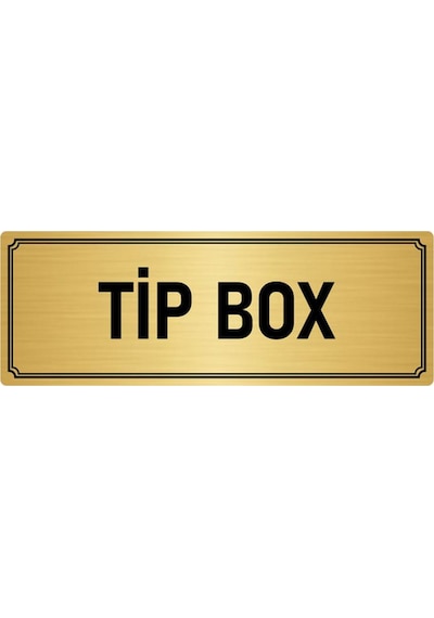 Metal Yönlendirme Levhası, Departman Kapı İsimliği Tip Box 10x20 cm Altın Renk