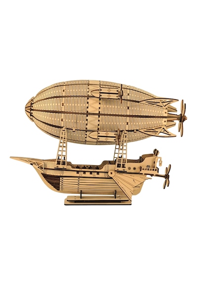 Zeppelin Ahşap Maket Seti Dıy 3d Puzzle Steampunk Hava Gemisi Koleksiyoner Modeli 316 Parça