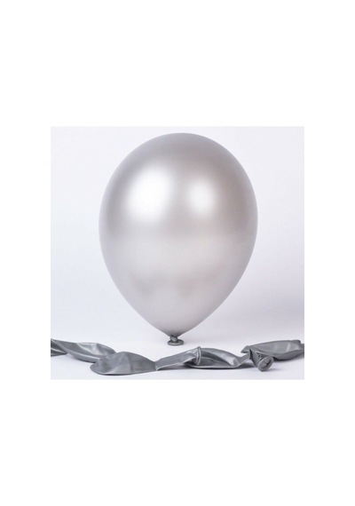 12 Inç Metalik Gümüş Balon 10'lu Turkuaz