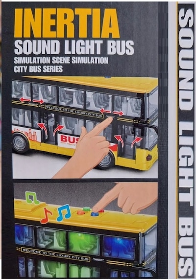 Sesli Oyuncak Okul Otobüs Işıklı Kırılmaz Çocuk Servis Çift Katlı Bus Oyun Otobüsü Diğer