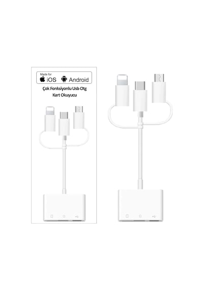 Type-C Apple Uyumlu iPhone Micro Usb Çok Fonksiyonlu Usb Otg Kart Okuyucu