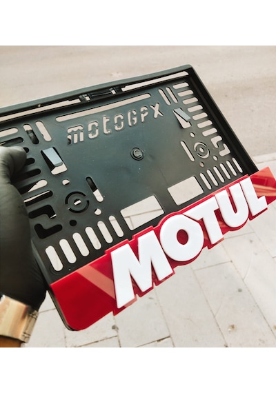 Motor Plakalık Motul Takmatik Pleksi 3d Kabartma Kişiye Özel Lazer Kesim