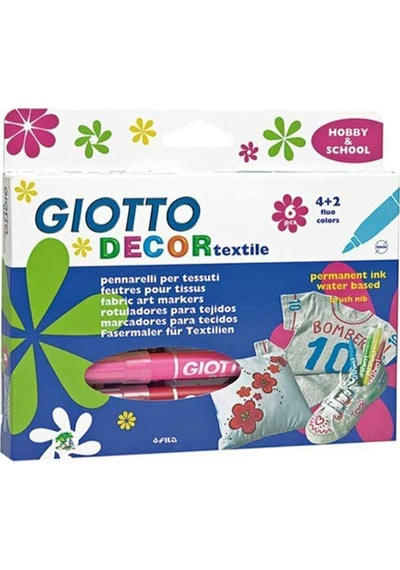 Giotto Decor Textile Kumaş Boyama Kalemi 6  Renk