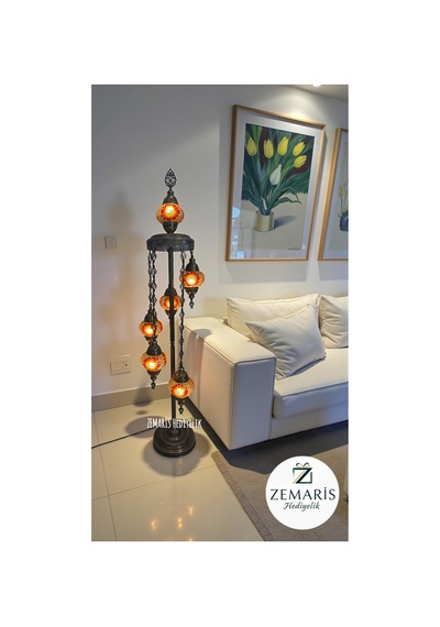 El Yapımı Otantik Mozaik Lambader 6 Lı Kırmızı - 805088843 Diğer