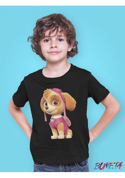 Bumeta Paw Petrol Skye Karakter Characters Çocuk Tişört T-shirt Siyah