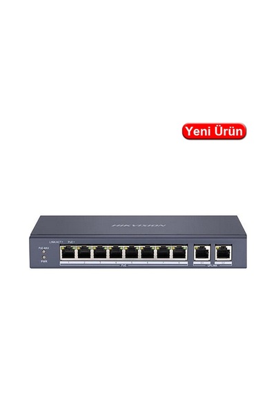 Hıkvısıon Ds-3e0310p-e/m 8 Port 10/100 Poe 1xuplınk +2xgıgabit Poe 60w Yönetilemez Poe Switch