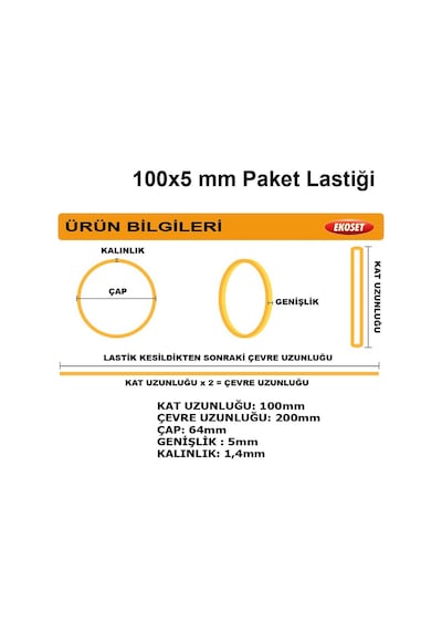 Kauçuk Kalın Paket Lastiği 100x5mm 5 Kg