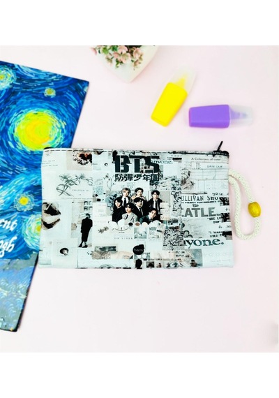 Bts Tasarımlı Bez Kalemlik Cüzdan