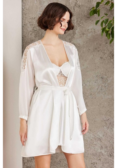 Pierre Cardin 6005 Kadın Saten Dantelli 6'lı Set-ekru Ekru