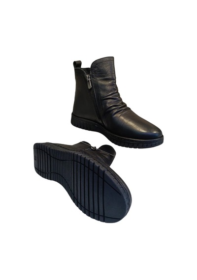 Voog 23663 Kadın Hakiki Deri Casual Comfort Bot Siyah