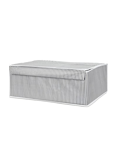 2 Adet Kapaklı Çok Amaçlı Hurç Saklama Kutusu Organizer Baza 50 X 40 X 19 Cm Gri Gri