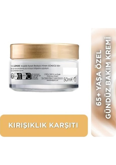 L'oreal Parıs Yaş Uzmanı 65+ Kırışıklık Karşıtı Besleyici Krem