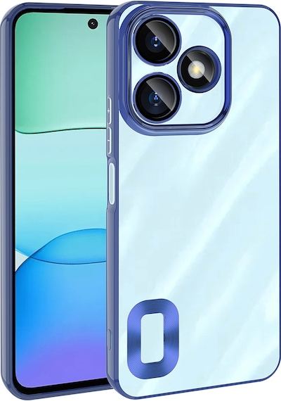 Xiaomi Redmi 13 4g Kılıf Kamera Korumalı Logo Gösteren Zore Omega Kapak Sierra Mavi