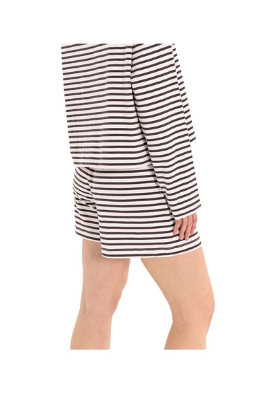 Inguz Stripe Pamuk Şort Siyah - Beyaz