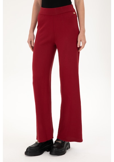 U.S. Polo Assn. Kadın Vişne Loose Fit Triko Pantolon 50297151-VR223
