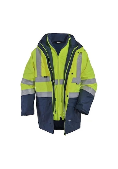 Reflektörlü Oxford Çift Renk 300d Oxford 5+1 Parka Sarı