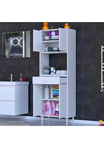 Eliusta Nordi 4 Kapak 2 Raflı Beyaz Dolap 65x173x32,5 Cm Çekmeceli Çok Amaçlı Banyo/mutfak Dolabı Beyaz Eliusta Nordi 4 Kapak 2 Raflı Beyaz Dolap 65x173x32,5 Cm Çekmeceli Çok Amaçlı Banyo/mutfak Dolabı Beyaz