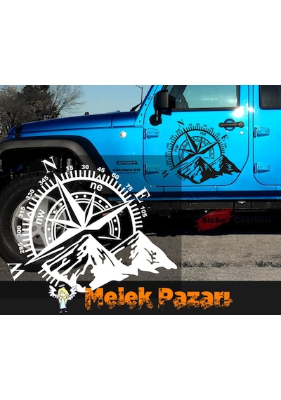 Pusula, Dağ Araba Sticker. Oto Çıkartma