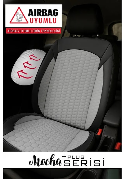 Ford Focus Titanium 1.0 Ecoboost 125 4 Kapı A/t 2019 Uyumlu Plus Serisi Tay Tüyü Gri Oto Kılıfı Tam Set