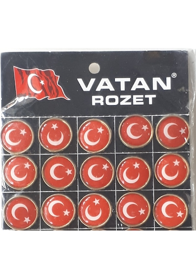 Yaka Rozeti Türk Bayrağı 15 Adetli Paket