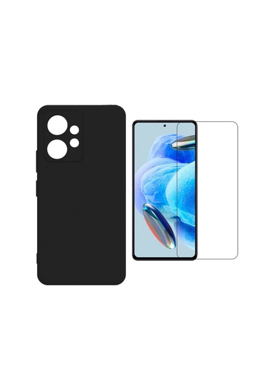 Xiaomi Redmi Note 12 4g Uyumlu Kılıf Esnek Silikon Telefon Kılıfı Ve Temperli Cam Ekran Koruyucu Resimde Görünen