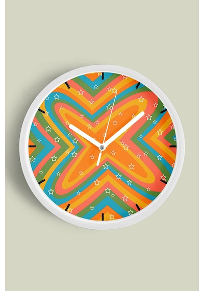 Modern Duvar Saati - 30cm - Önü Camlı Beyaz Kasa - Sessiz Mekanizma-jh0811 Beyaz