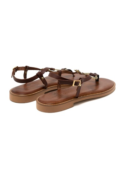 148 Brown Sandalet Kadın 22082 Myconian 2025 Greek Sandal Kahverengi