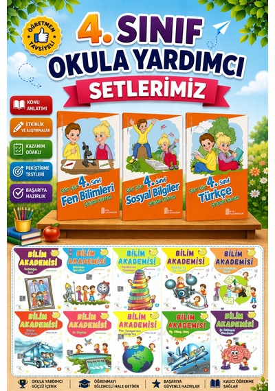4.sınıf Çıtır Çıtır Türkçe + Fen Bilimleri + Sosyal Bilgiler + Bilim Akademisi Hikaye Seti