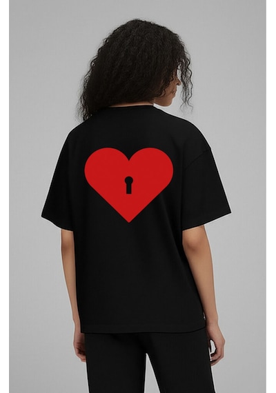 Nevermind Unisex Çift Erkek Kadın Tişört 2li Set Takım The Key To Baskılı Siyah