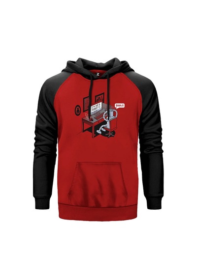 Im Not A Robot Kırmızı Renk Reglan Kol Sweatshirt