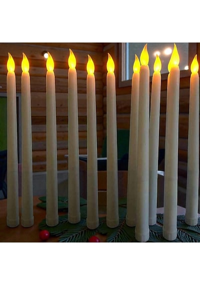 2 Adet Led Işıklı 27 Cm Uzun Şamdan Mumu Gün Işığı Led Işıklı Şamdan Mumu Led Işıklı Mum Pilli Mum Gün Işığı
