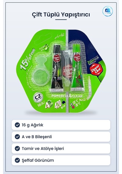 Şeffaf Yapıştırıcı 16 G Çift Tüplü A Ve B Bileşenli Metal Hƒ Rdav