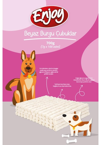 Enjoy Beyaz Burgu Çubuk 7gr X 100 Adet