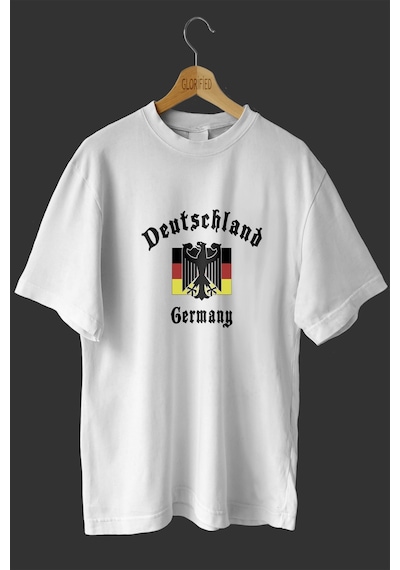Noıssey -wed Deutschland Tasarım Baskılı Oversize T-shirt Tişört Beyaz