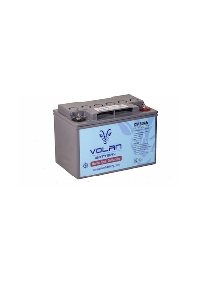 12 Volt 80 Amper Marin Jel Akü 3 Yıl Garantili - Volan Akü / 325019267