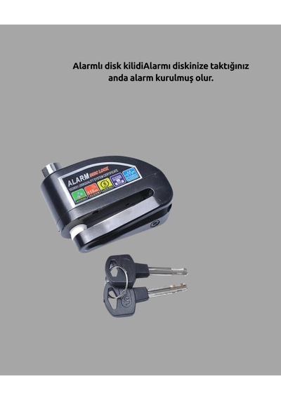 Northcity Güvenlik Sensörlü Alarmlı Disk Kilidi - Motosiklet, Bisiklet Ve Scooter İçin Çift Modlu Koruma