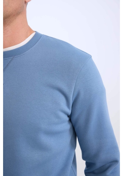 DeFacto Regular Fit Bisiklet Yaka Kalın Basic Düz Sweatshirt T3777AZ25SPIN195