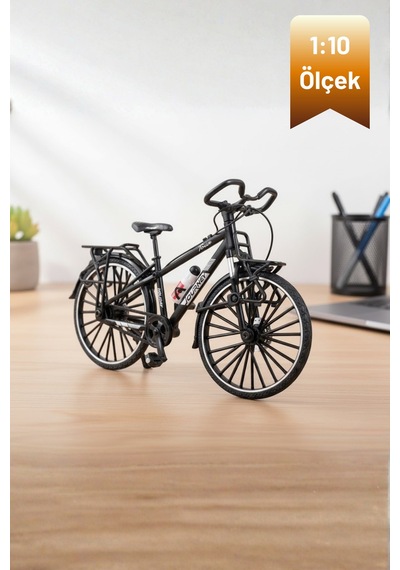 Siyah Yüksek Kaliteli Metal 1:10 Ölçek Koleksiyonluk Die Cast Model Bisiklet Çok Renkli