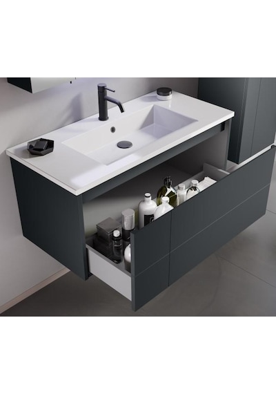 Orka Likya 100 Cm Mdf Antrasit Banyo Dolabı Takımı Ve Boy Dolabı Antrasit Orka Likya 100 Cm Mdf Antrasit Banyo Dolabı Takımı Ve Boy Dolabı Antrasit
