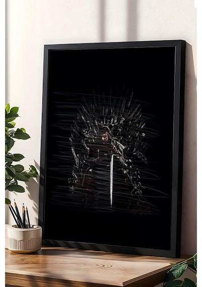 Ned Stark Iron Throne Çerçeveli Tablo Game Of Thrones - Estetik Poster