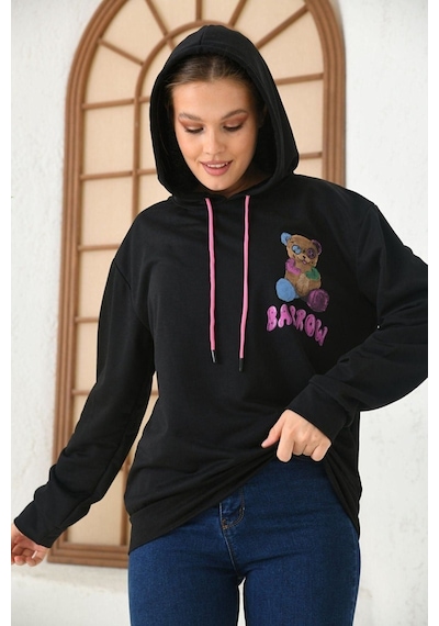 Altamira Unisex Barrow Baskılı Oversize Kapşonlu Sweatshirt 001