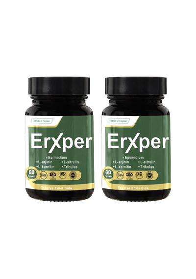 Erxper Erkeklere Özel Takviye Edici Gıda 2 Adet 60 Kapsül Sperm Parametreleri &amp Performansdestek Kompleksi