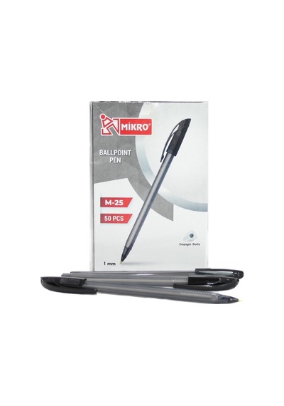 Mikro Tükenmez Kalem Siyah M-25 50 Adet