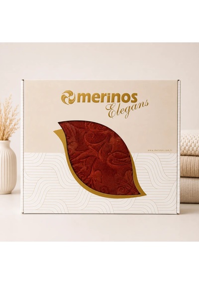 Merinos Elegans Tek Kişilik Battaniye Bordo