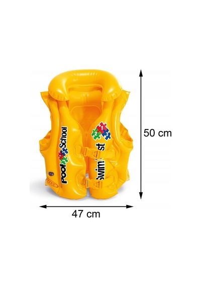 Şişme Can Yeleği Deniz Yeleği Şişme Cankurtaran Yelek Life Vest Yakalı Can Yeleği Emniyet 50x47 Cm.